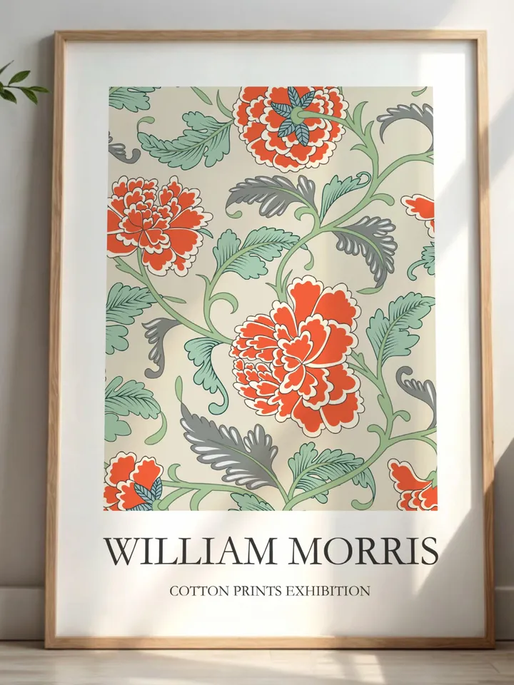 Textile Wall Art William Morris Style Vintage Poster Museum Inspired Digital Home Decor Classic Interior Pattern Print Gift Idea Download