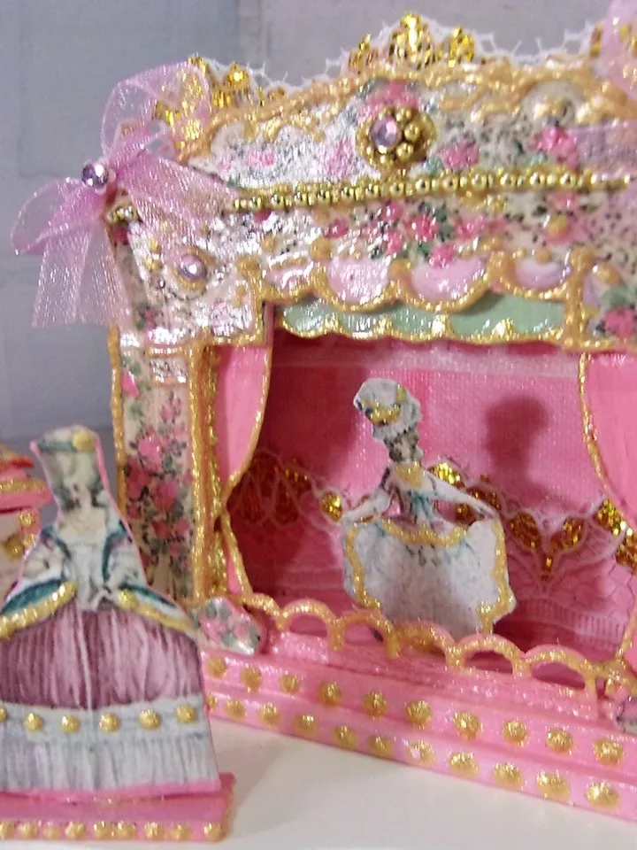 Miniature puppet theater for doll houses.1:12 scale.