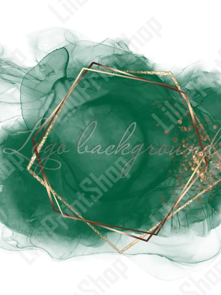 Emerald Green Logo Background Png Alcohol ink green logo design Emerald Green and gold logo design green & gold confetti logo Teal logo png