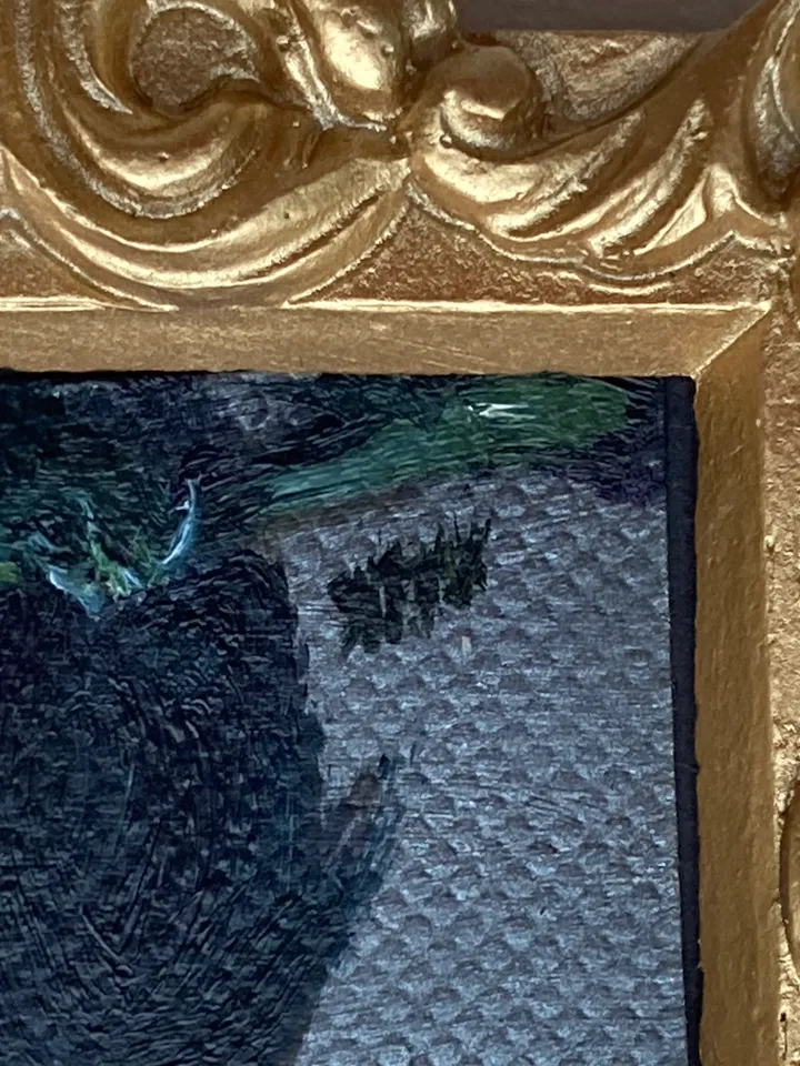 Framed Raven Painting Small Original Witch’s Friend Artwork Crow Art Tiny Oil Painting Bird