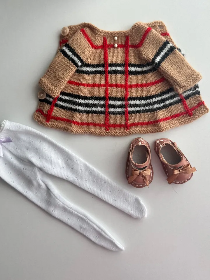 Paola Reina Doll 3 ITEMS Set: Exclusive Handmade Outfit - Dress, Tights, Shoes