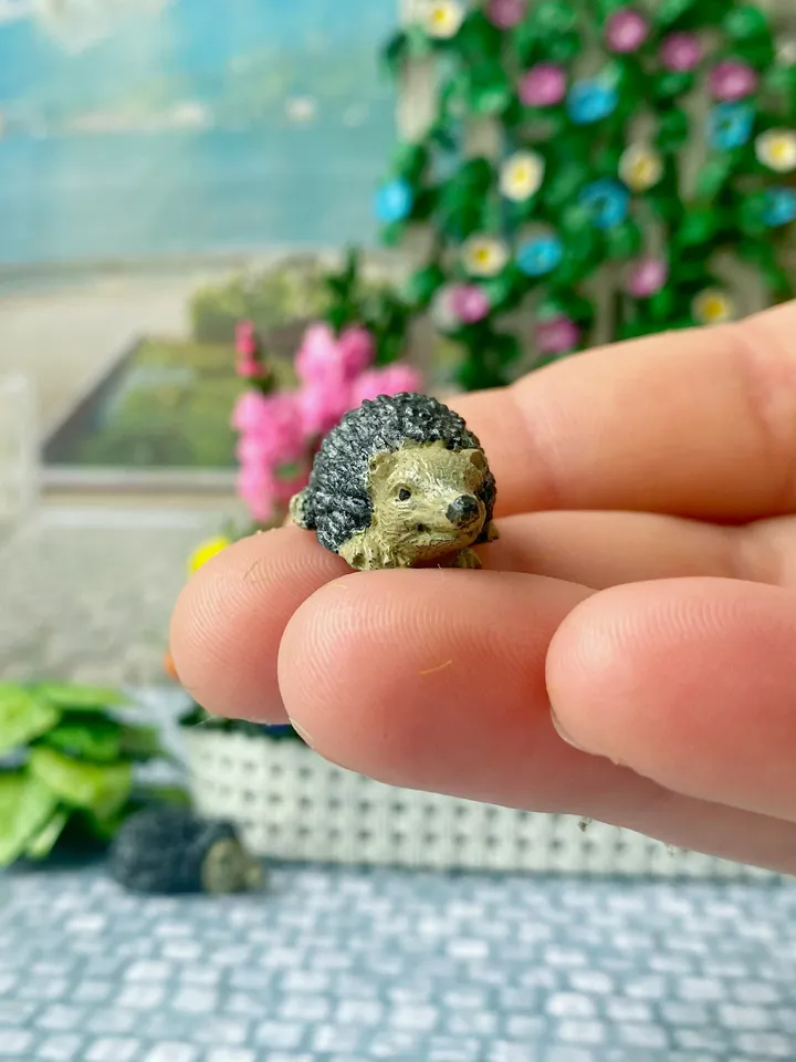 Hedgehogs for the puppet garden. Doll miniature 1:12. Toy for a doll.Accessories for a dollhouse.
