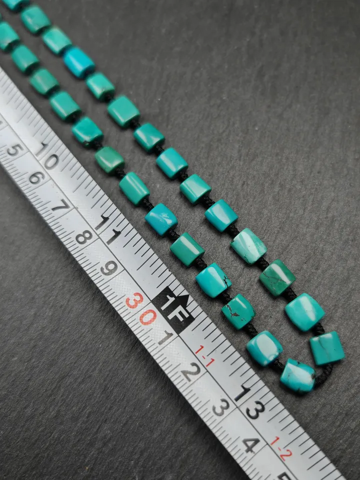 Authentic 6mm Turquoise Beads Necklace,Gandhanra Tibetan Jewelry Turquoise Necklace for Woman,34cm Length, Spiritual Gift