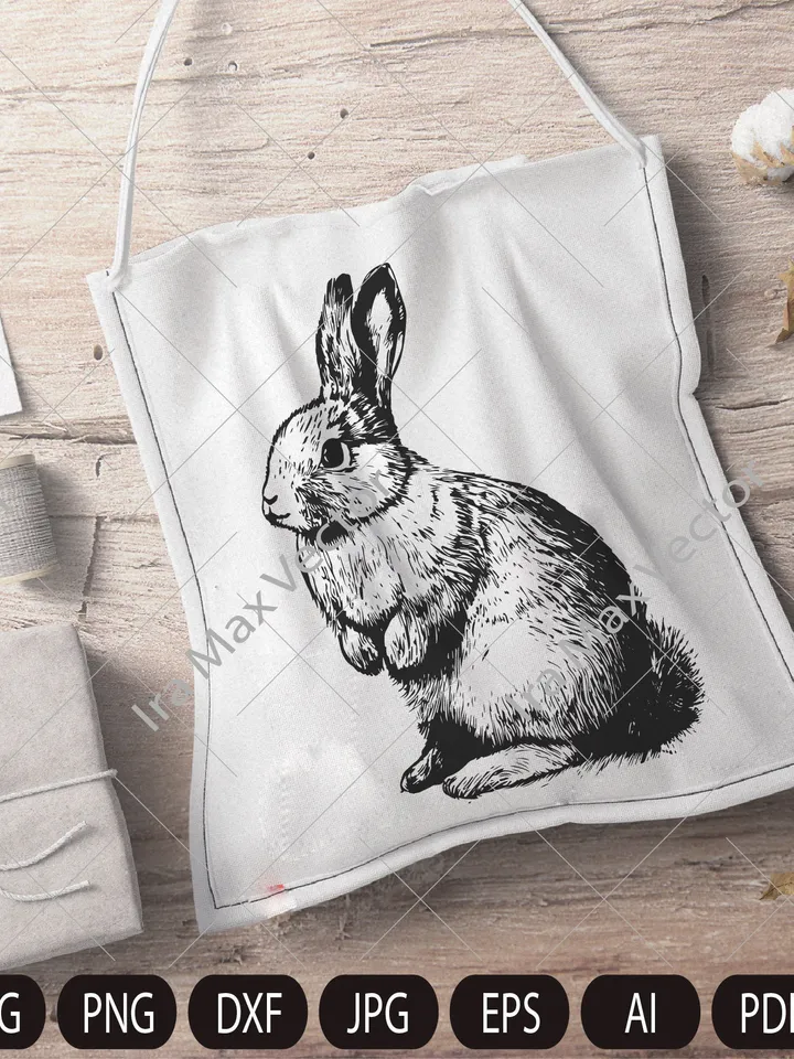 Rabbit SVG, Bunny monogram, easter , hunter svg, files for cricut, peeking animal clipart, face Vector image, Head Printable art, png, dxf