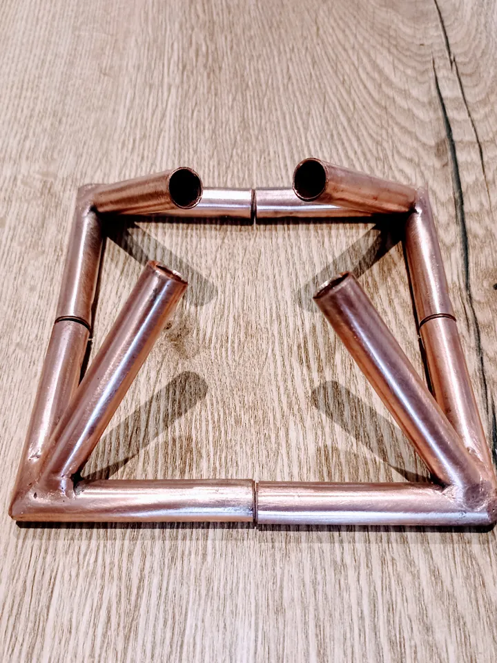 Set of copper connectors for the pyramid of healing and meditation. For pipes with an outer diameter of 3/8 inch