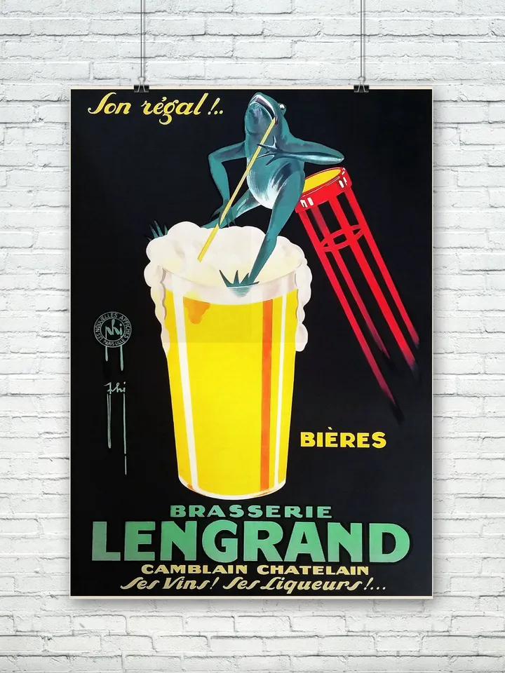 Lengrand. Alcoholic drinks poster.
