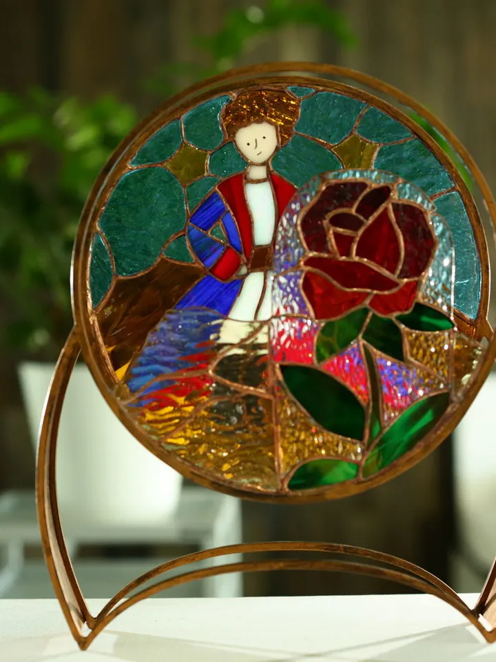 Stained Glass: The Little Prince, Tiffany Technique Stained Glass: The Little Prince, Double Stained Glass Piece: The Little Prince