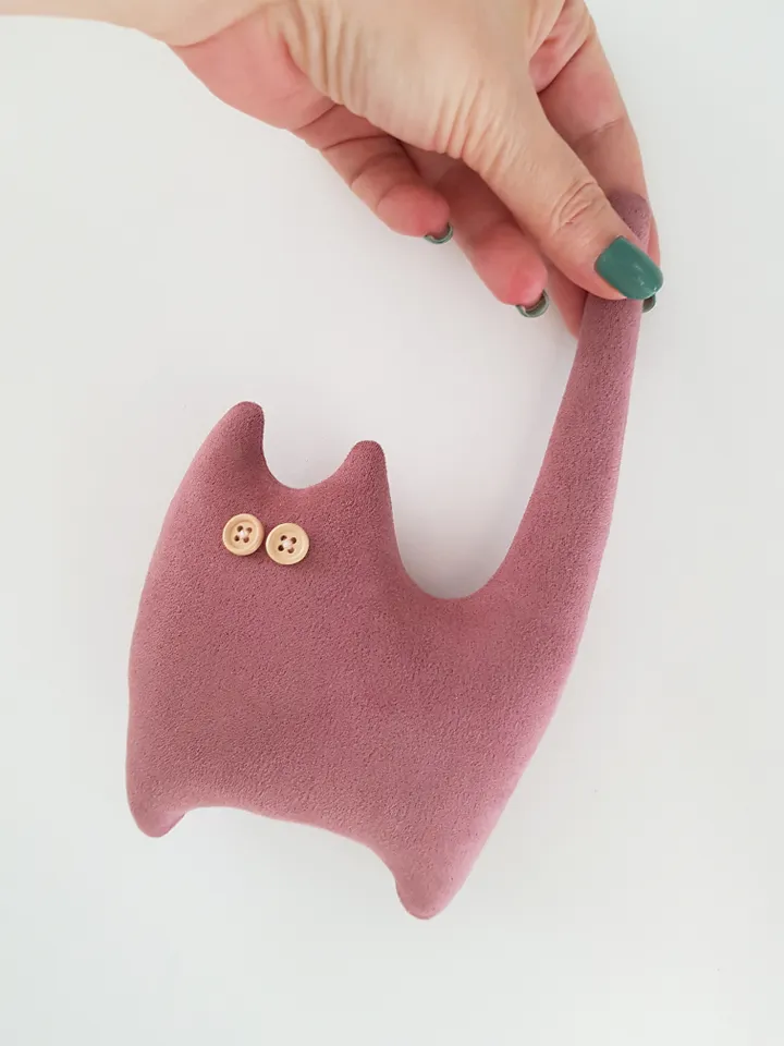 Pink Cat sewing pattern PDF, rag doll tutorial in English, stuffed animal sewing diy
