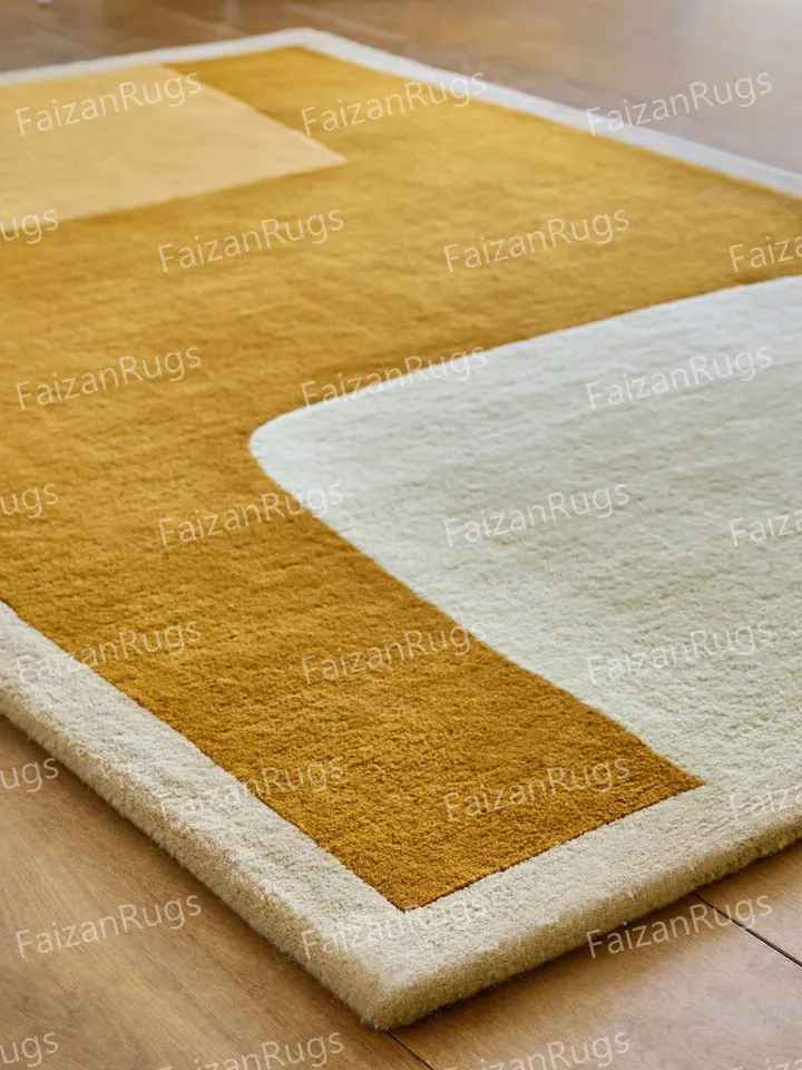 Buy 8x10 Antique Cut-Pile Mustard Color Hand Tufted Rug 100% Wool For Living Room, Bed Room, Kids Room In Any Size 10x14,10x12,9x12,8x10,6x9