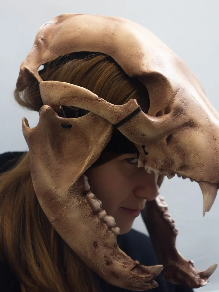 Bear Skull Helmet, Cosplay Bear head Mask, Animal Skull mask, realistic bear mask, tribal headpiece, Headpiece skull, DIY
