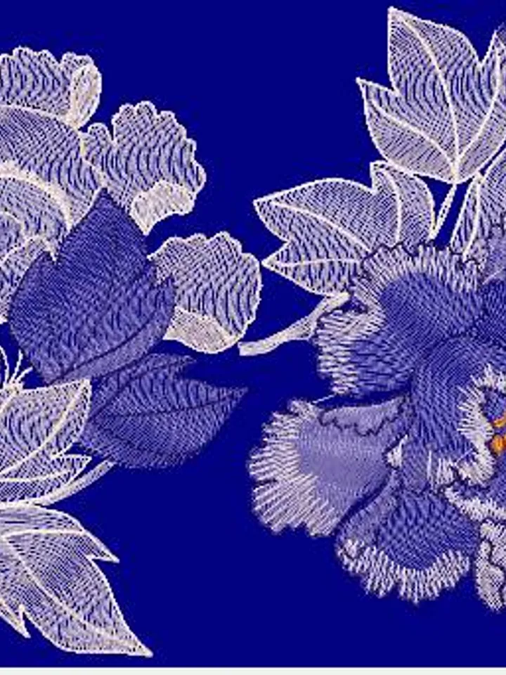 Airy peony 8x12 Embroidery Design DIGITAL EMBROIDERY