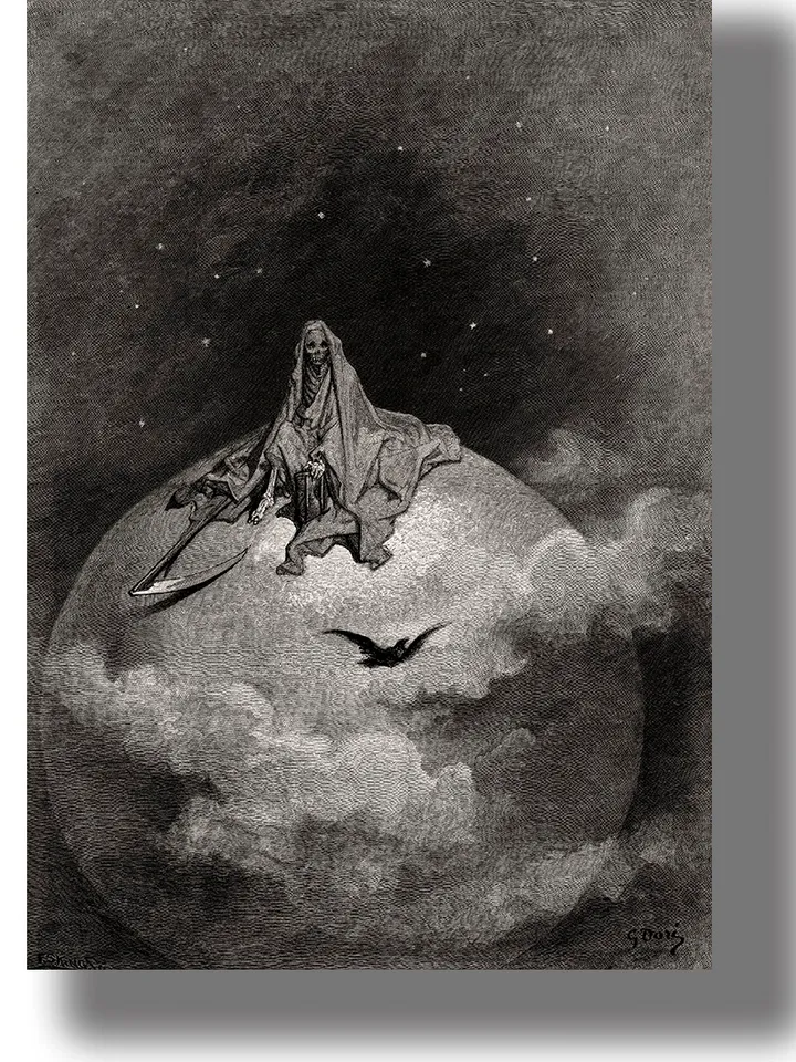 The Raven and Grim Reaper by Gustave Dore.