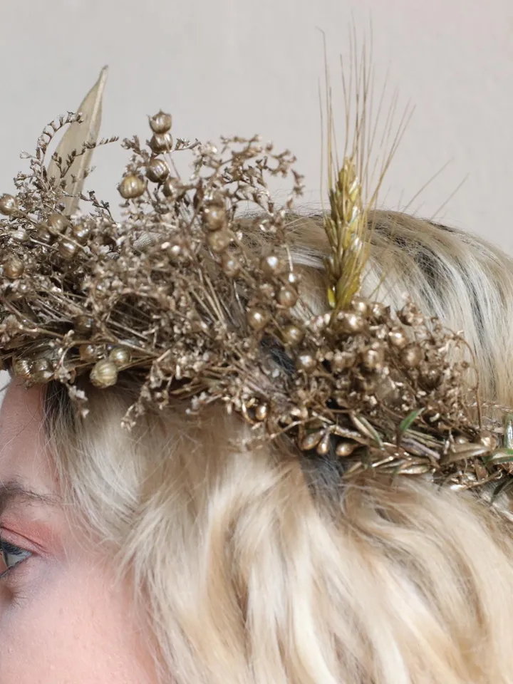 Halloween, handmade items, dried flower crown, special handmade, birthday present,Rock and roll Music festival,