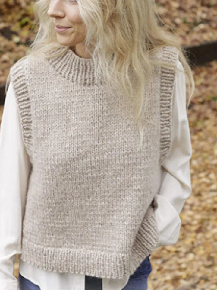 Waistcoat vest knitting pattern women chunky easy pattern sleeveless top sweater pdf instant download