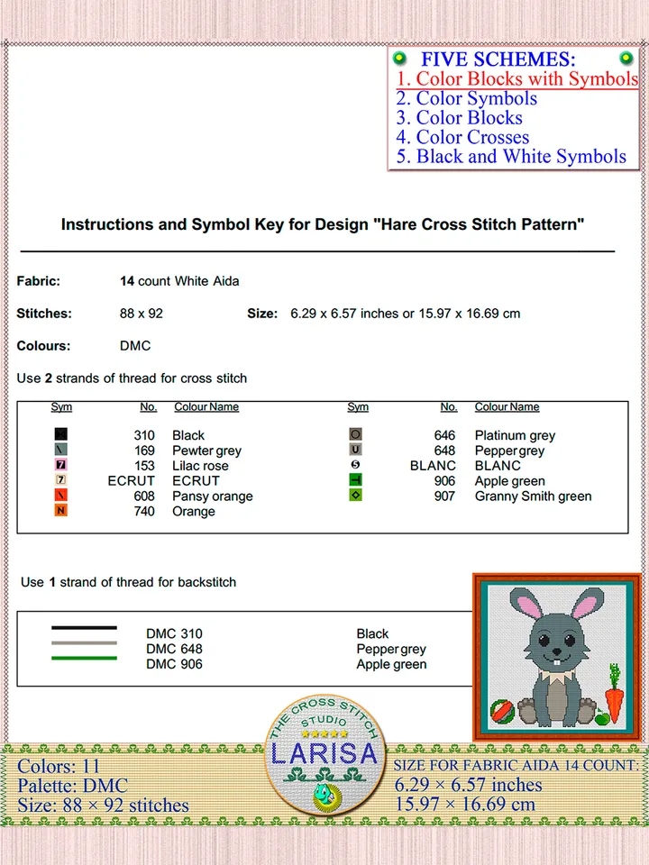 Hare Cross Stitch Pattern | Enchanting Hare Cub Chart