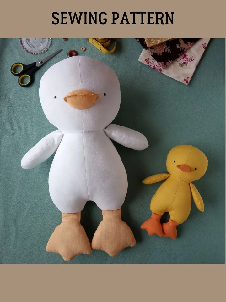 Stuffed Duck Pattern (2 sizes) & Tutorial