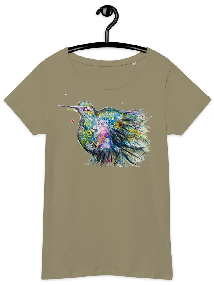 Hummingbirds Bird Women’s basic organic t-shirt made with my original watercolour painting