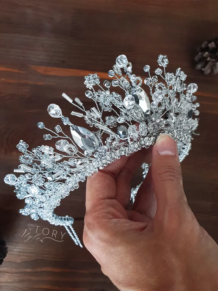 Wedding crown, Headpiece for bridal,Tiara, Wedding tiara, diadem, Tiaras for bride, Bridal crown, Bridal headpiece, Transparent crown