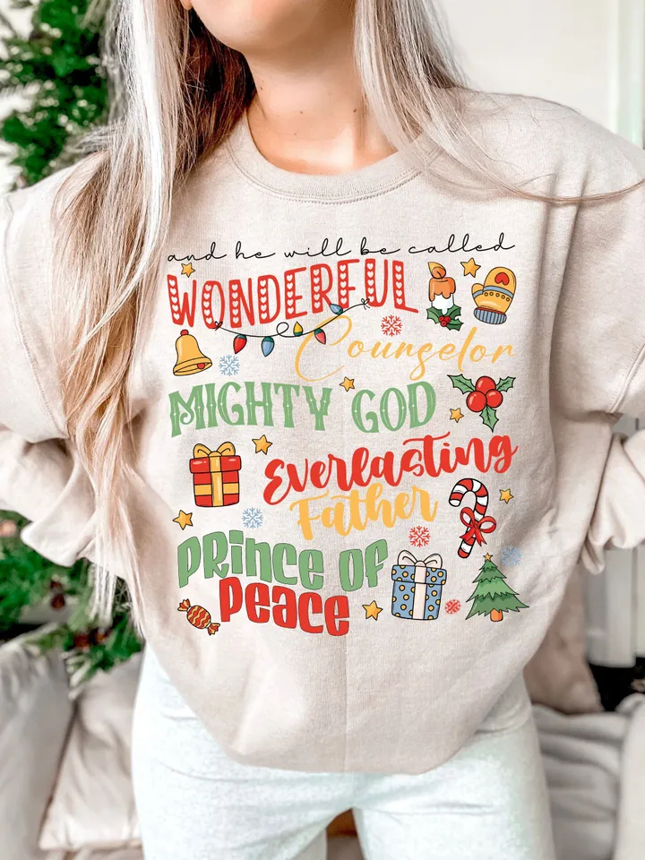 And He will be called - Isaiah 9:6 retro png, Retro Christmas Png, Christmas Family, Trendy Christmas png Christian, Christmas bible png