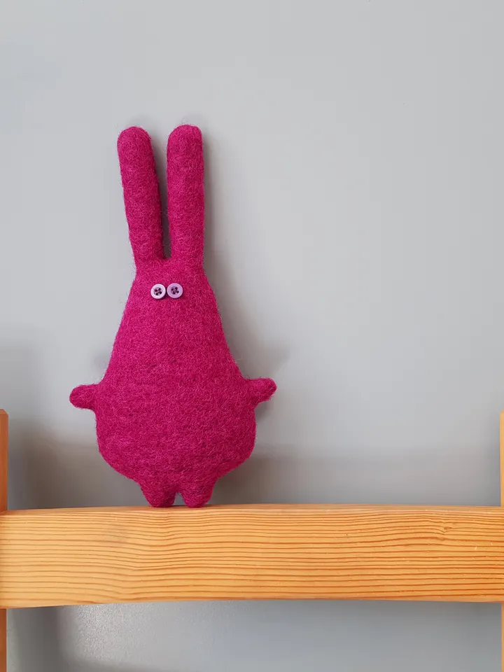 Pink rabbits sewing patterns PDF, set of 2 tutorials in English, rag doll sewing diy