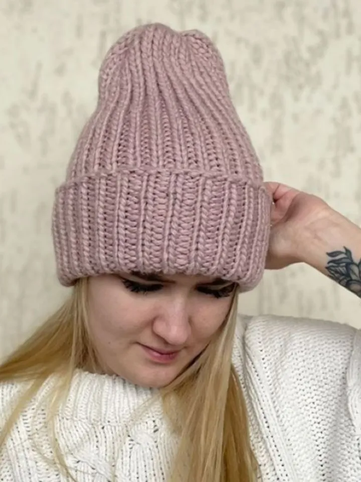 Warm handmade knitted hat