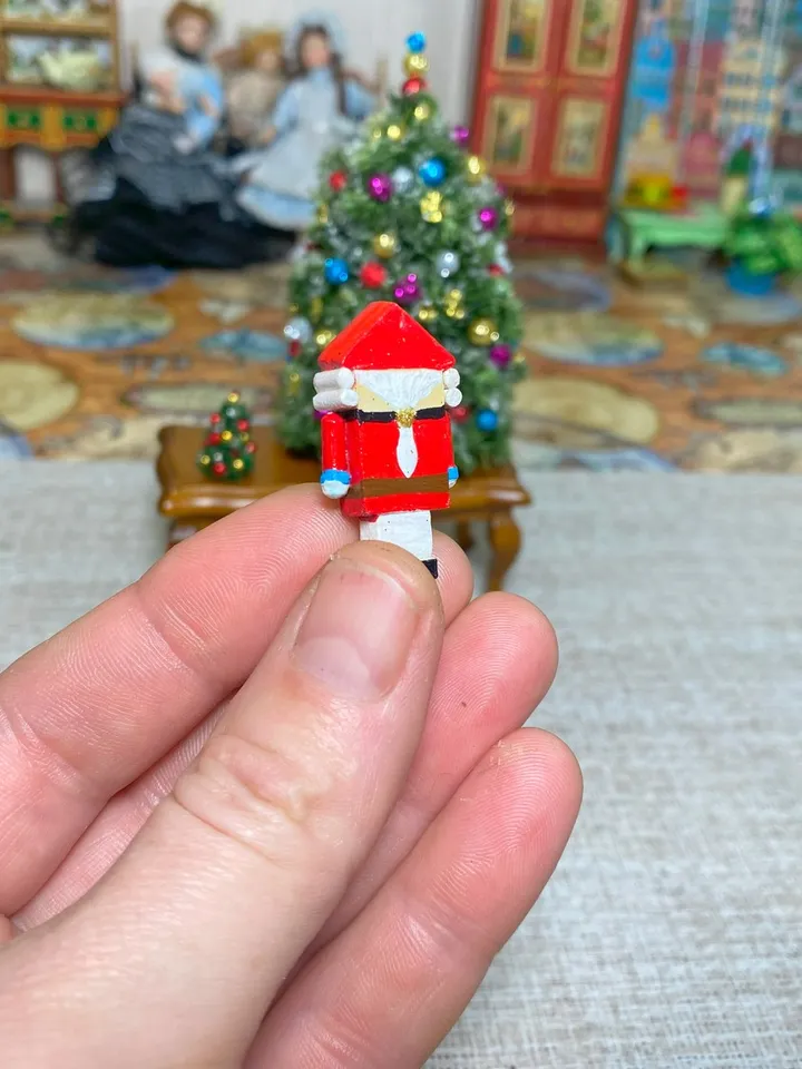 Nutcracker. Miniature toy for dolls. 1:12.Dollhouse miniature.