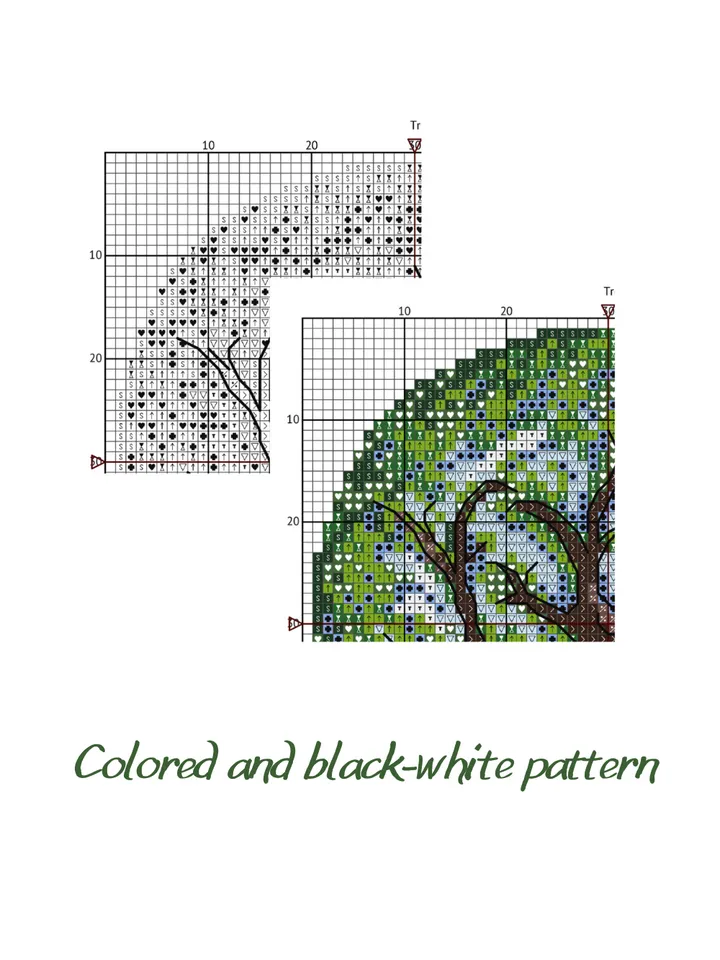 Cross stitch pattern Tree, digital cross stitch pattern PDF