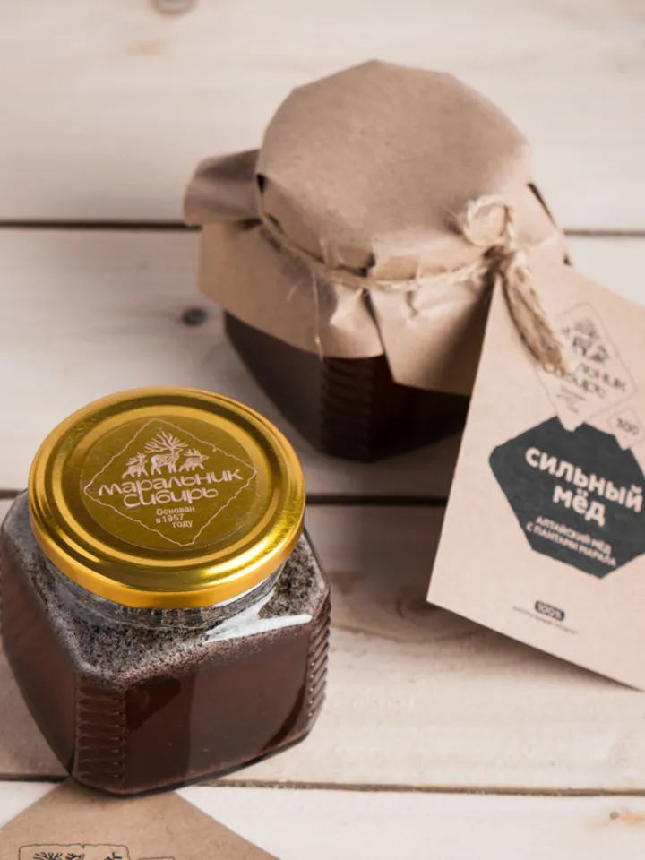 Powerful honey with maral antlers, 300gr.(10.58 oz)