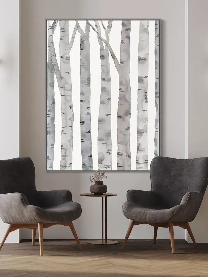 Tree Birch Art Print, Watercolor Forest, Modern Tree Art, Branches Wall Art, Contemporary Tree, Bedroom Wall Art