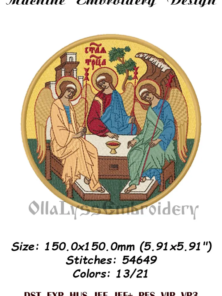 Holy Trinity embroidery design
