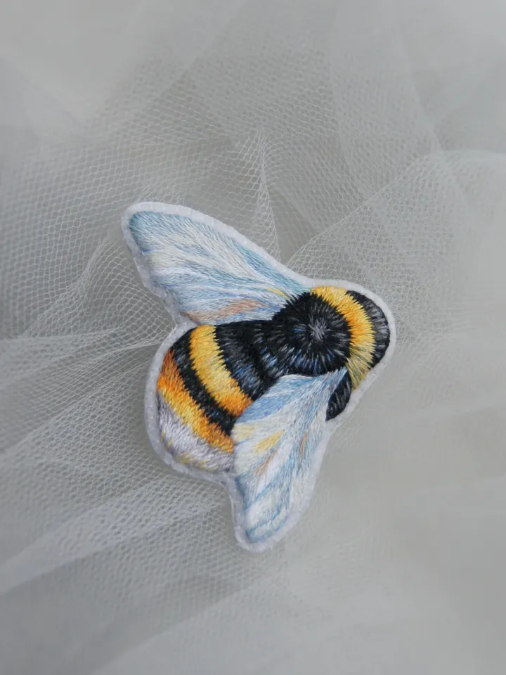 Embroidered Bumblebee Brooch