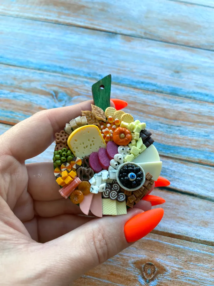 Magnet Miniature Halloween Charcuterie Board with Polymer clay Souvenir