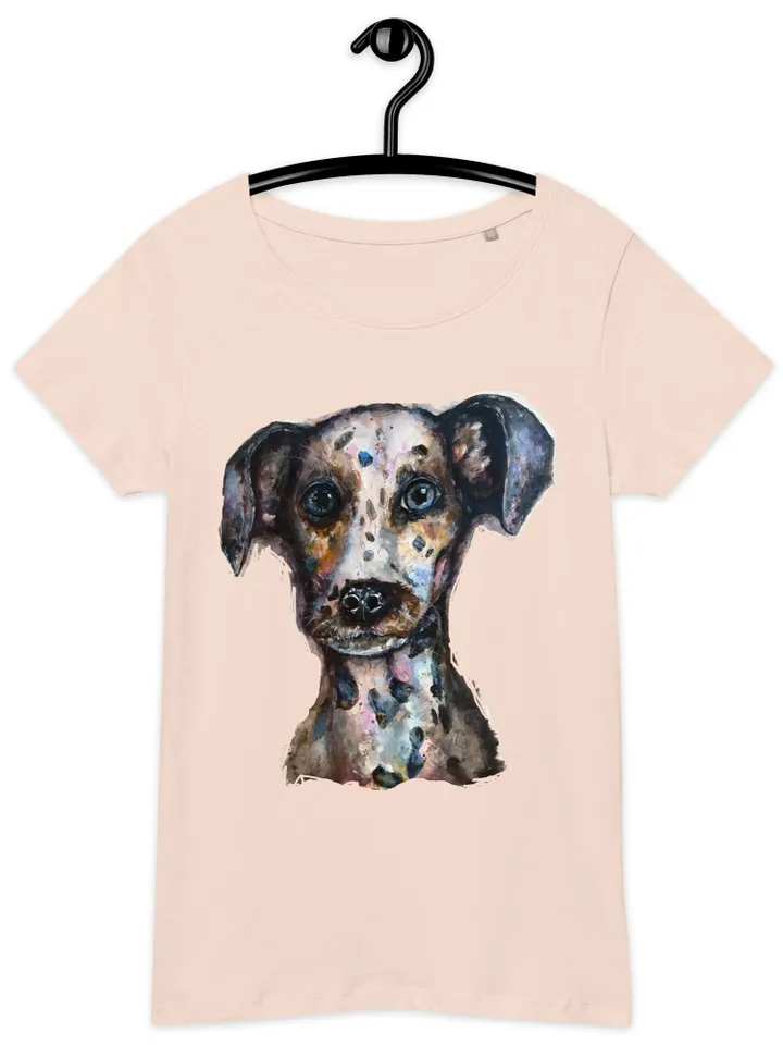 Dalmatian Women’s basic organic t-shirt made with my original watercolor painting,dog lovers wearable gifts,women soft cotton t shirts