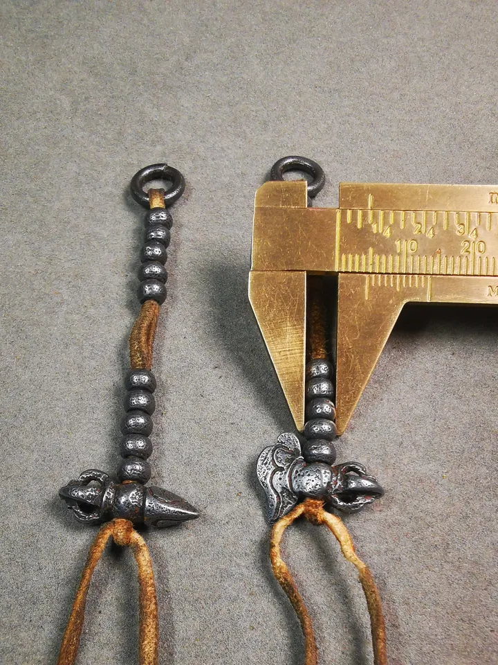 Gandhanra Handmade Tibetan Buddhist Mala Counters,Prayer Bead Counters,with Kartika and Kila Pendant,Made of  Cold Iron