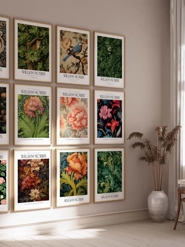 1000 Printable William Morris Wall Art Prints, Art Nouveau Decor, Maximalist Gallery Wall Set, Eclectic Digital Download, Vintage Prints Art