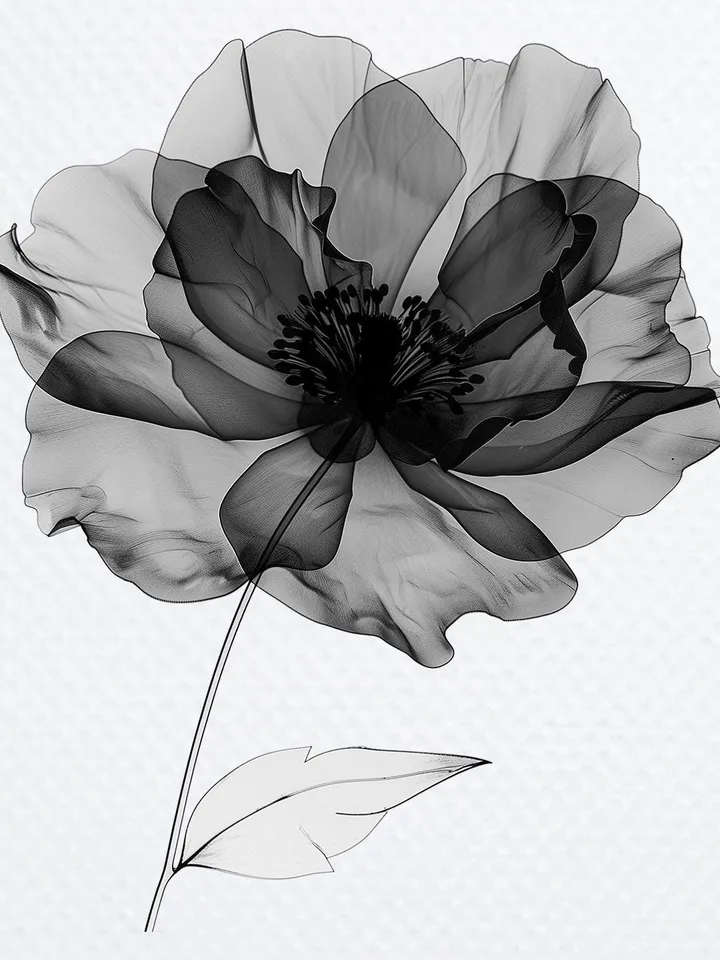 16 Abstract Black Flowers PNG Bundle, Flowers Printable Watercolor clipart sublimation, High Quality scrapbook PNG, Paper craft junk journal