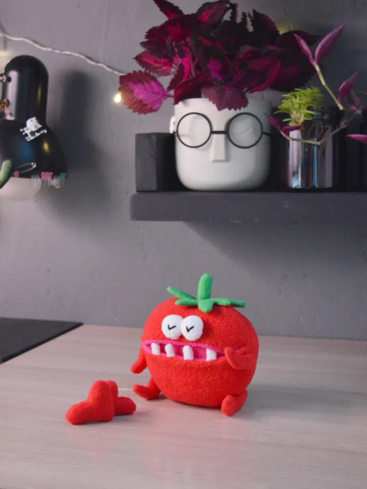 Plush Tomato PDF Pattern – Fleece Toy with Mouth & Limbs