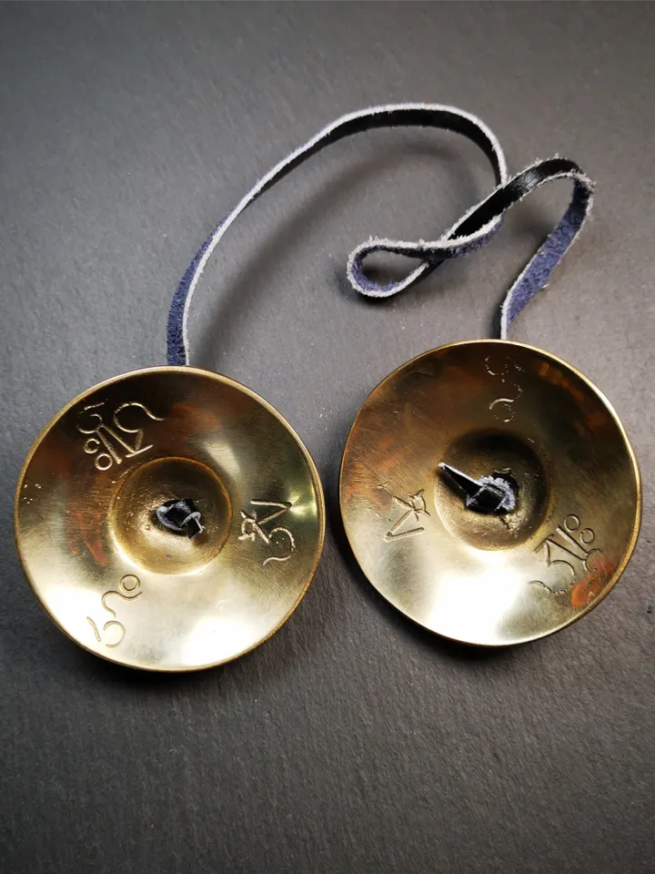 Gandhanra 2.7" Tibetan Cymbals,OM Mantra Tingsha Bell,Buddhism Ritual Implement,Handmade in Nepal
