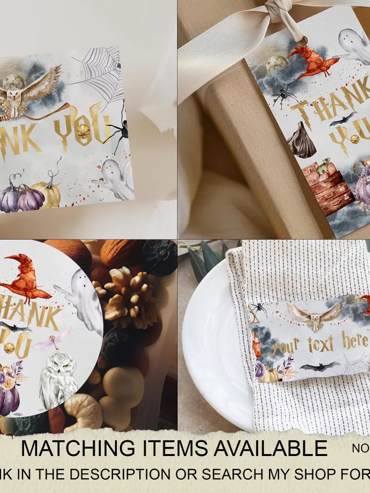 Thak you sign; Wizard Baby Shower; Magic School Baby Shower template; Wizard Party templates; Instant Download; a1