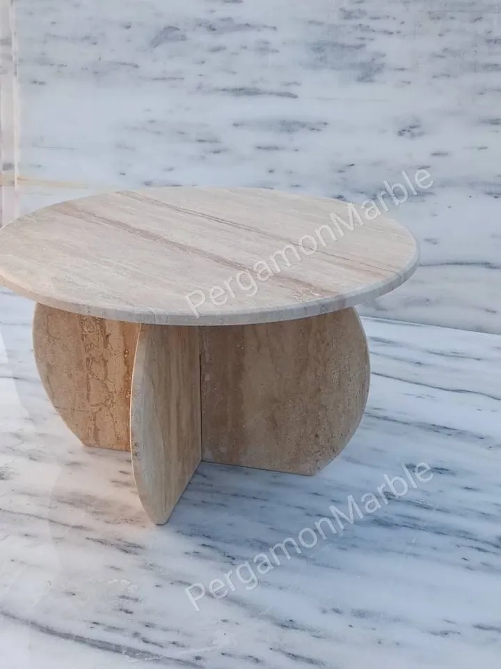 Travertine Coffee Table handmade italian model free shipping real travertine fast shipping