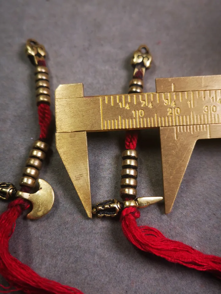 Gandhanra Handmade Tibetan Buddhist Mala Counters,Prayer Bead Counters,with Kartika and Kila Pendant,Made of Brass