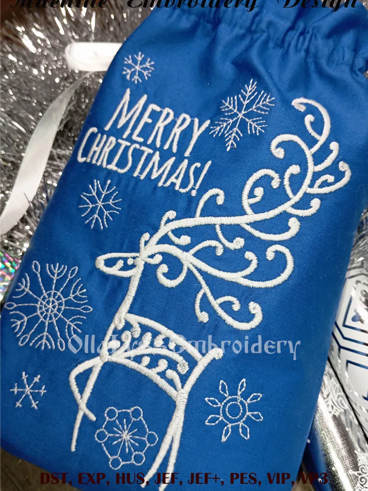 Christmas Deer machine embroidery design