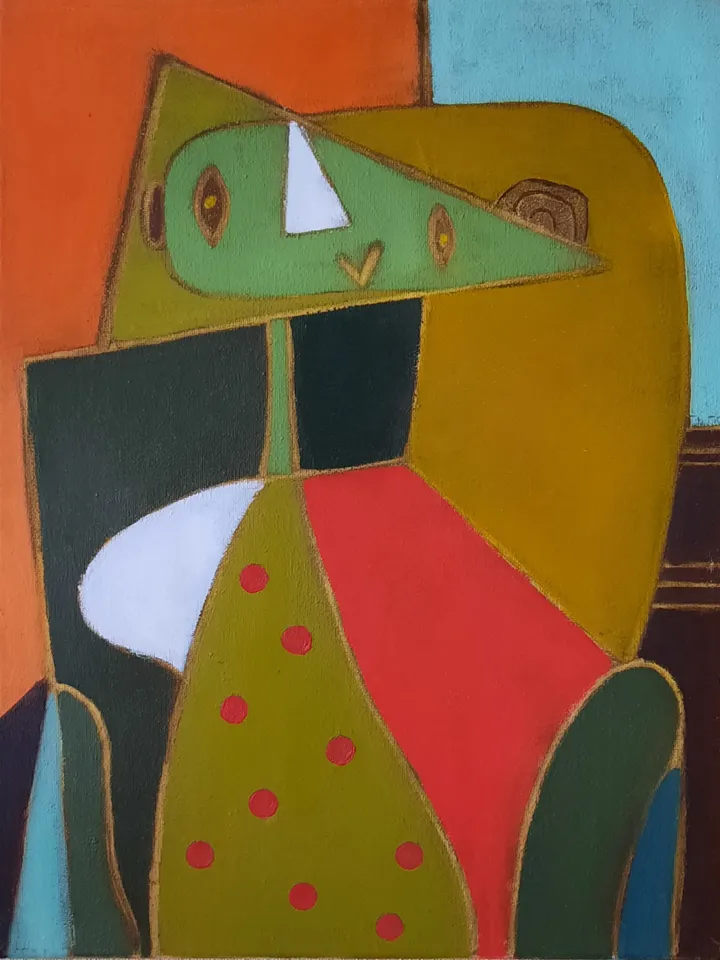 Abstract painting Abstract artwork on wall Picasso style Cubism painting