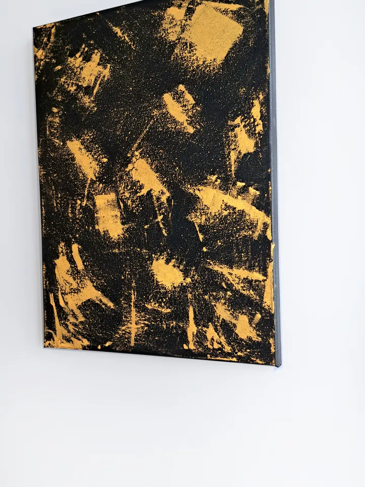 Interior oil painting with gold "Golden Marble" abstraction with gold paint abstract art on canvas contemporary art modern art