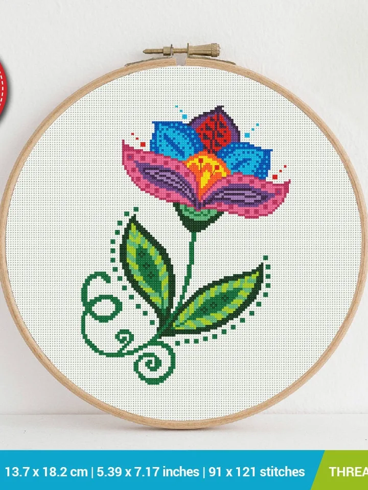 Mandala flower Cross stitch pattern | Embroidery Pattern | Instant Download | Embroidery Designs
