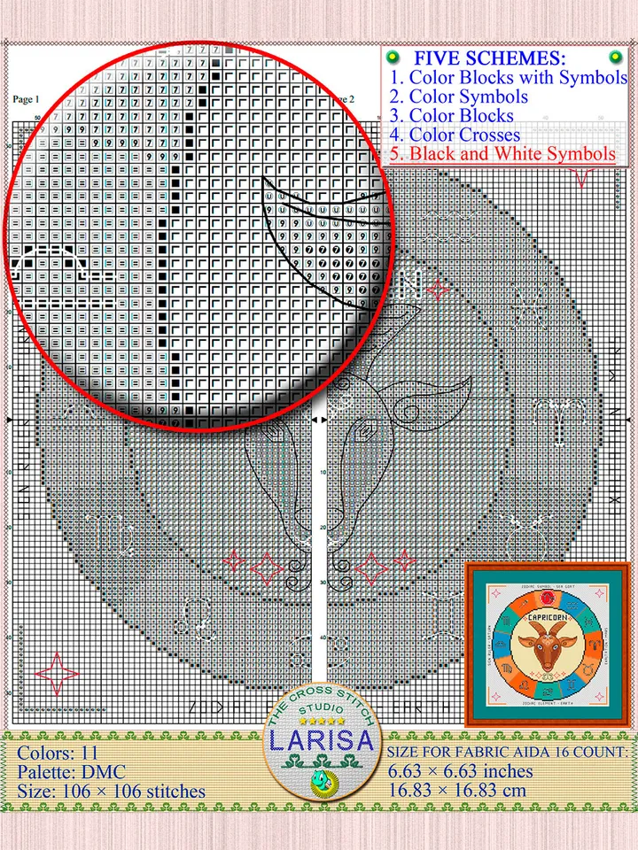 Capricorn Cross Stitch Pattern | Capricorn Zodiac Sign