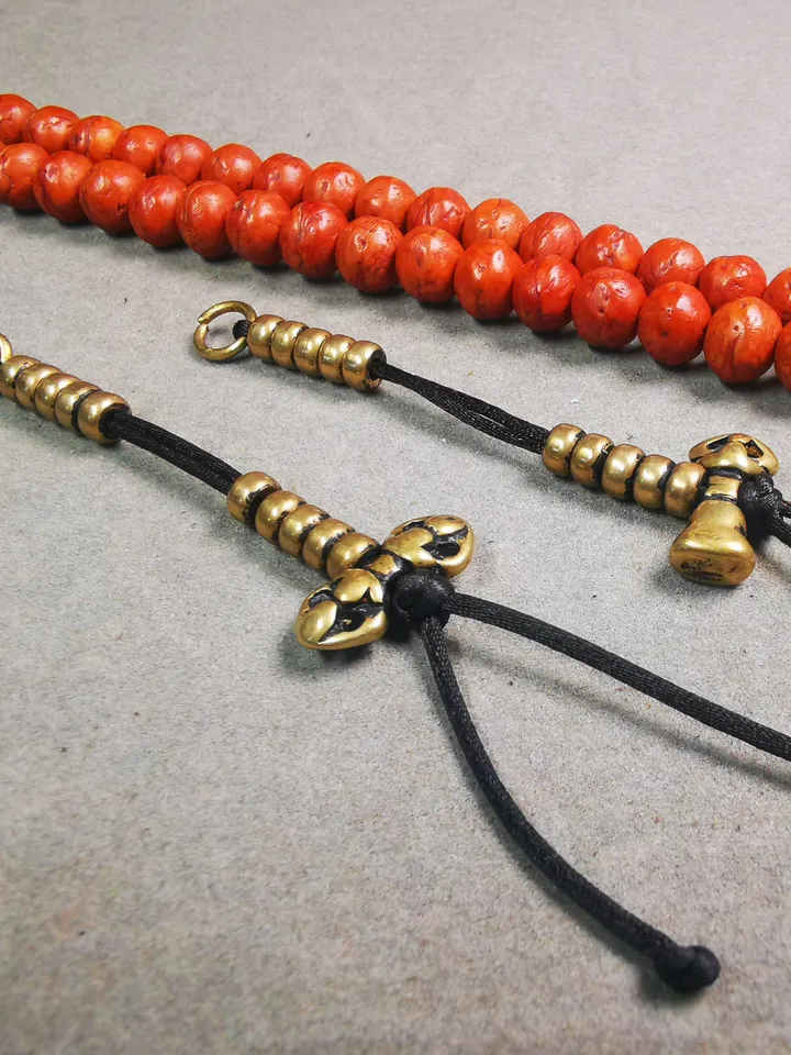 Gandhanra Handmade Tibetan Buddhist Mala Counters,Prayer Bead Counters,with Dorje and Vajra Pendant,Made of Brass