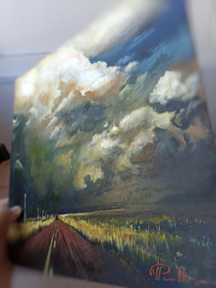 «Before The Storm», landscape, oil painting, approx.12x12"