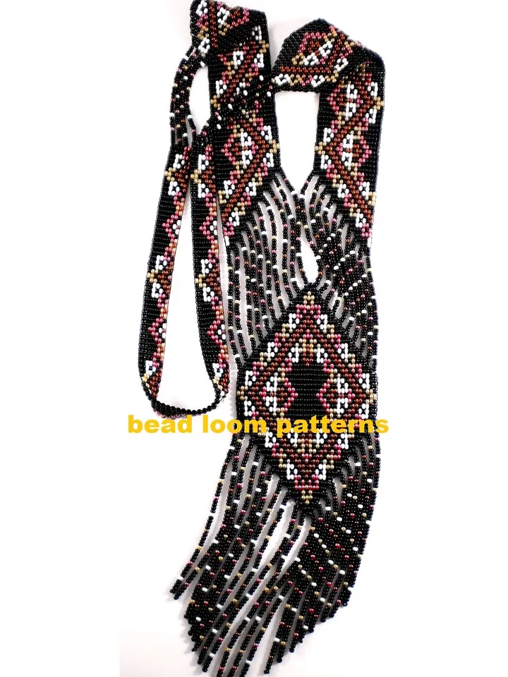 Bead loom patterns, schemes for a Gerdan-Split-Loom Necklace, Beading Loom only Pattern, Instant Download, PDF