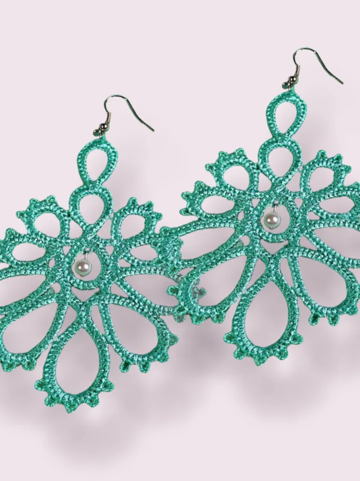 Free Standing Lace Earrings Tatting machine embroidery design FSL pattern digital embroidery design jewerly embroidery motif